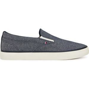 TOMMY HILFIGER - Hi Vulc Low Slip on - Instappers - Blauwe Woestijnhemel - 100% Lin