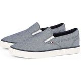 Tommy Hilfiger - TH Hi Vulc Low Slip On - Instappers - Blue Desert Sky - 100% Linnen