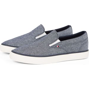 Tommy Hilfiger - TH Hi Vulc Low Slip On - Instappers - Blue Desert Sky - 100% Linnen