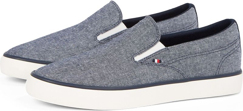 Tommy Hilfiger - TH Hi Vulc Low Slip On - Instappers - Blue Desert Sky - 100% Linnen