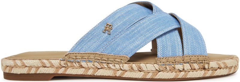 Tommy Hilfiger Pantolette »CHAMBRAY ESPADRILLE MULE«, Plateau, Sommermode, Flats, Schlüpfschuh mit Bandagen in Flechtoptik