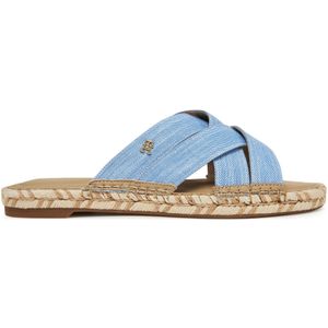 TOMMY HILFIGER - CHAMBRAY ESPADRILLE MULE - Muiltjes - Blauw - Premium Materiaal