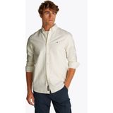Tommy Jeans - Casual Overhemd - Wit - Katoen - Button-Down Kraag