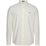Tommy Jeans - Casual Overhemd - Wit - Katoen - Button-Down Kraag