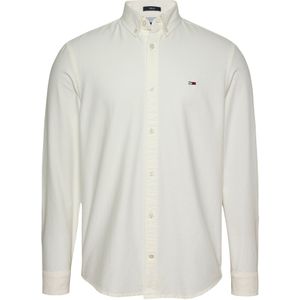 Tommy Jeans - Casual Overhemd - Wit - Katoen - Button-Down Kraag