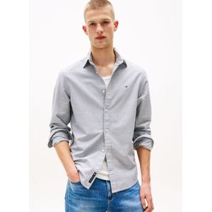 Tommy Hilfiger - Longsleeve Shirt - Grijs - 95% Regeneratief Katoen