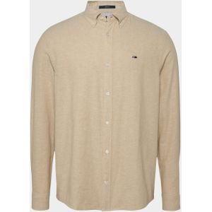 Tommy Jeans - Casual Overhemd - Beige - Biologisch Katoen/Linnen