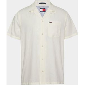 Tommy Jeans - TJM LINEN BLEND CAMP SS EXT DM0DM20895/YBL - Casual Hemd - Wit - Katoen/Linnen