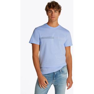 Slim-fit T-shirt met gekleurde strepen TOMMY JEANS. Katoen materiaal. Maten S. Blauw kleur