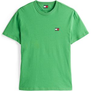 TOMMY JEANS - T-shirt TJM REG BADGE TEE EXT - Kleur: Coastal Green - Materiaal: Katoen - Met Geborduurd Logo