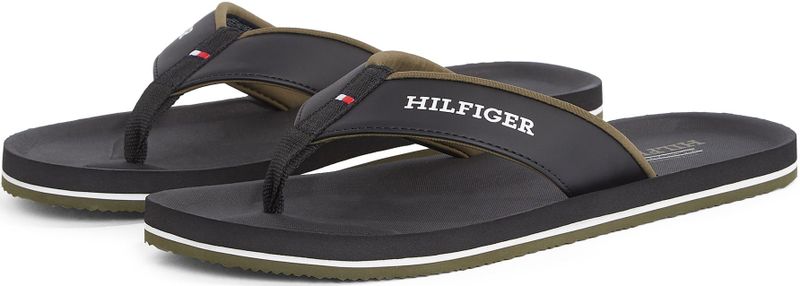 Tommy Hilfiger - PADDED COMFORT HILFIGER B Sandal - Slippers - Zwart - Kunststof