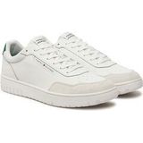 TOMMY HILFIGER - Th Basket Core LTH Mix - Sneakers - Wit Ecru - Leer/Nylon/Polyurethaan