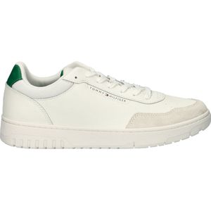 TOMMY HILFIGER - Th Basket Core LTH Mix - Sneakers - Wit Ecru - Leer/Nylon/Polyurethaan