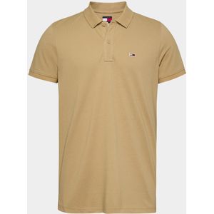 Tommy Jeans TJM SLIM PLACKET EXT S/S poloshirt voor heren, beige, M, Beige (Relic Tan), M, Beige (Relic Tan), M