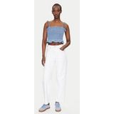 Tops - Effen - Denim - Mouwloos - Slanke Pasvorm