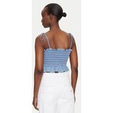 Tops - Effen - Denim - Mouwloos - Slanke Pasvorm