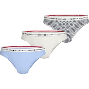 TOMMY HILFIGER Set van 3 damesBIKINI (EXT-maten) UW0UW05529, paars, L, paars (zachtblauw/bloem/ivoor), L, Paars (zacht blauw/bloem/ivoor), L