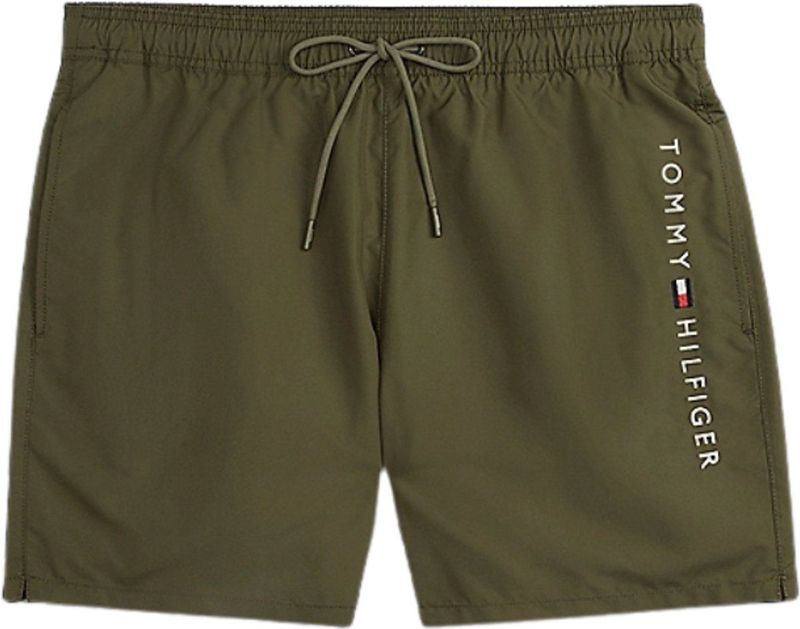 Tommy Hilfiger - Side Logo Swim Shorts - Khaki - Polyester