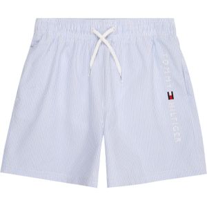 Gestreepte Zwembroek - Fijne Stof - All-over Patroon - Label Print