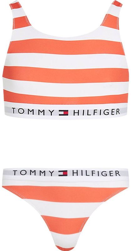Tommy Hilfiger - Crop Bikini - Oranje/Wit - Bralette Bikini's