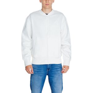 Wit Sweatshirt Met Rits Met Lange Mouwen En Ritssluiting