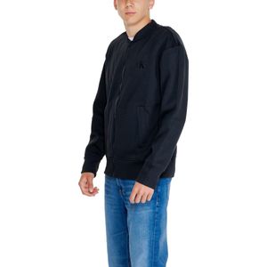 Zwart Effen Sweatshirt Met Rits En Lange Mouwen