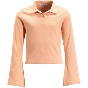Calvin Klein - RIB SLIM - Polo - Lichtroze - Lange Mouwen