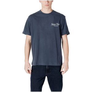 Calvin Klein Jeans - J30J326862 - T-shirt - Blauw - Katoen - Korte Mouwen