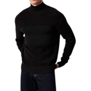 Calvin Klein Jeans - Hoge Mixed Stitch Trui - Zwart - Heren