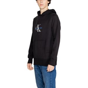 Zwart Bedrukt Sweatshirt Met Capuchon Met Lange Mouwen En Slip-On Sluiting