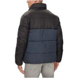 Calvin Klein - Jassen - Blauw - Polyester - Blauwe Herenjas met Zwarte Details
