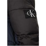 Calvin Klein - Jassen - Blauw - Polyester - Blauwe Herenjas met Zwarte Details