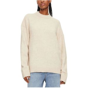 Calvin Klein - Textured Loose Sweat - Dames Trui - Grijs - Polyester/Wol/Elastaan