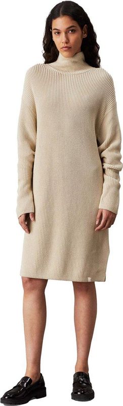 Calvin Klein - Gebreide Jurk - Katoen - Col - Extra Lange Mouwen