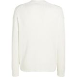 Calvin Klein - Ronde Hals Trui - Wit - Katoen - Lange Mouwen - Regular Fit