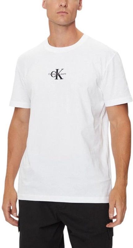 Calvin Klein - T-shirt - Wit - Monolog - Korte Mouwen - Ronde Hals