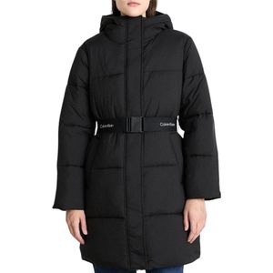 Calvin Klein Jeansvoor vrouwen. J20J224122 Nylon donzen jas met zwarte riem (L), Casual, Gerecycled nylon
