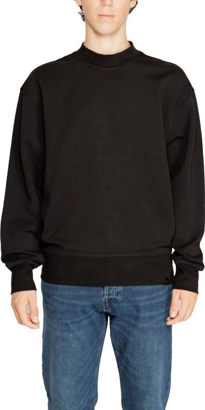 Effen Zwart Sweatshirt Met Lange Mouwen Voor