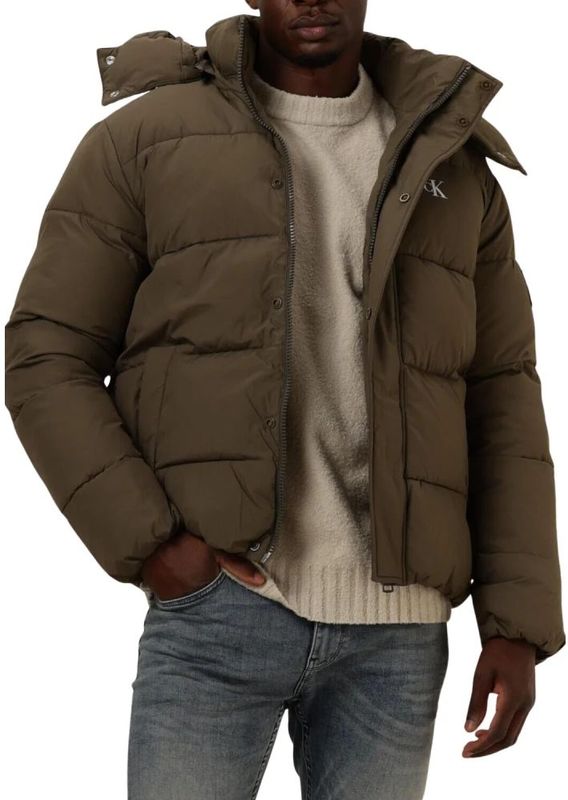 Calvin Klein Jeans - Turtleneck Hooded Zip Jacket - Jack - Bruin - 100% Polyamide