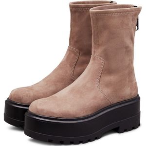 Calvin Klein Jeans - Flatform Zip MG - Enkellaarsjes - Beige - Polyester