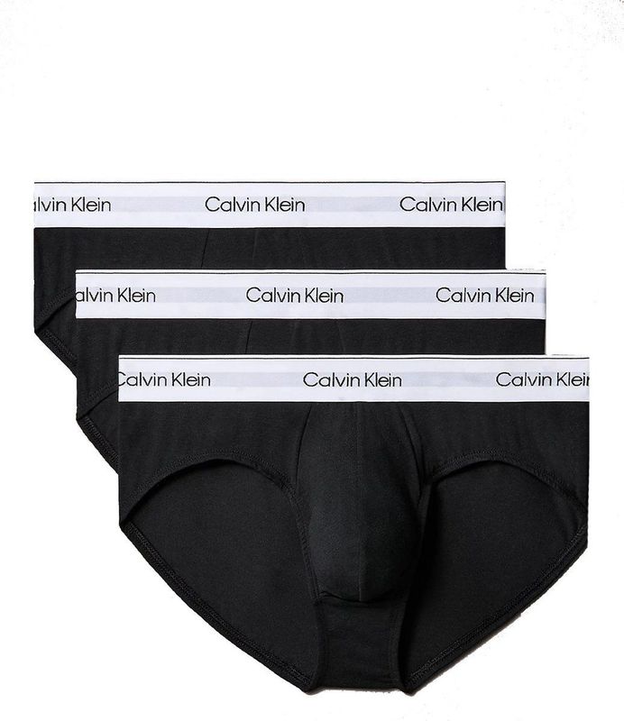 Calvin Klein - Heren Ondergoed - Zwart - Katoen - 3-pack Plain Briefs
