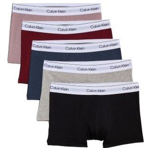 Calvin Klein Trunk (5-pack), heren boxers normale lengte, zwart, grijs, donkerrood, blauw, roze