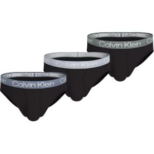Calvin Klein Hipster Briefs (3-pack), heren slips, zwart met gekleurde tailleband - Maat: M