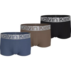 Calvin Klein Low Rise Trunks (3-pack), lage heren boxers kort, blauw, bruin, zwart