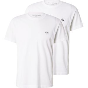 Calvin Klein Jeans Set van 2 T-shirts Monologo J30j320199 T-shirt S/S heren, Wit (glanzend wit/helder wit)