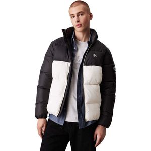 Calvin Klein Jeans Heren NON DOWN BLOCKING PUFFER J30J325584, Puffer Jacket, Wit, XL, Wit (Ivoor/Ck Zwart), XL