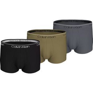 Calvin Klein Low Rise Trunks (3-pack), lage heren boxers kort, zwart, groen, grijs
