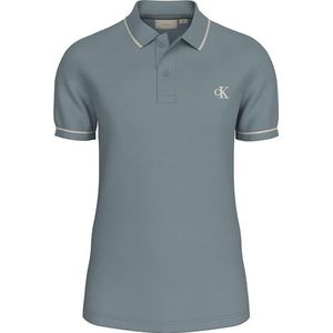 Calvin Klein - Tipping Slim Fit Poloshirt - Grijs - Korte Mouwen - Heren