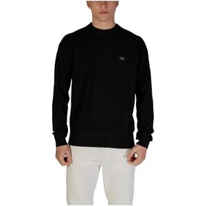 Calvin Klein Jeans - Ronde-Hals Gebreide Trui - Zwart - Katoen - Regular Fit