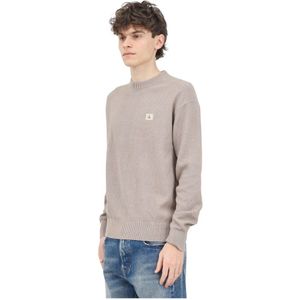 Calvin Klein Jeans - Crewneck Sweater - Beige - Gebreid - Logo Patch